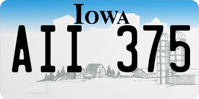 IA license plate AII375