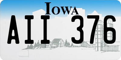 IA license plate AII376