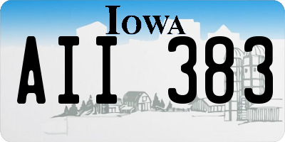 IA license plate AII383
