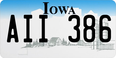 IA license plate AII386
