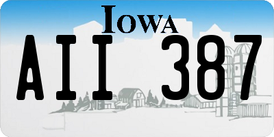 IA license plate AII387