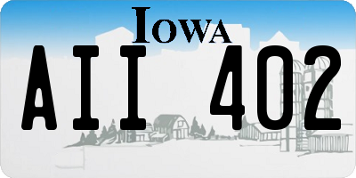 IA license plate AII402