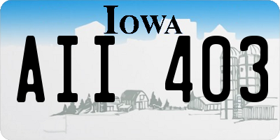 IA license plate AII403