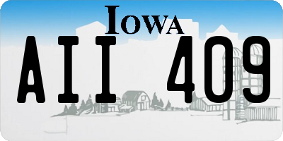IA license plate AII409