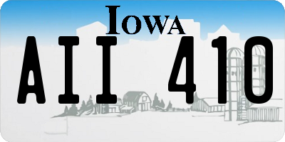 IA license plate AII410