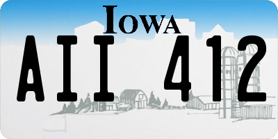 IA license plate AII412