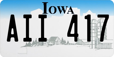 IA license plate AII417