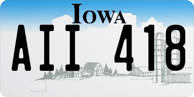 IA license plate AII418