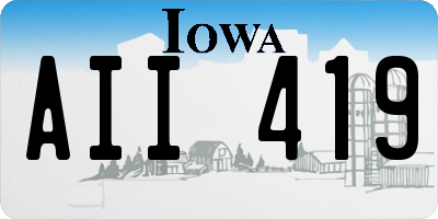 IA license plate AII419