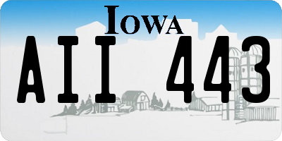 IA license plate AII443
