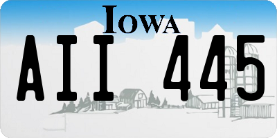 IA license plate AII445