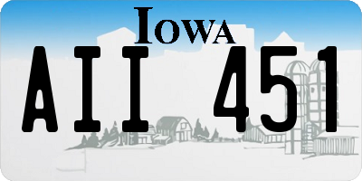 IA license plate AII451