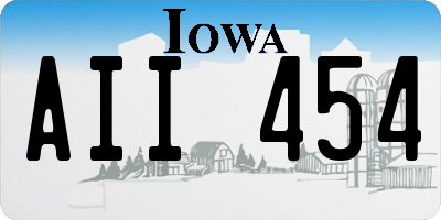 IA license plate AII454