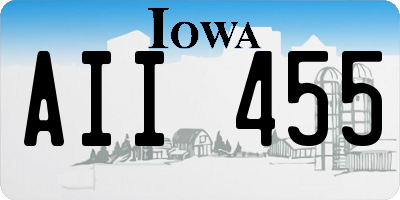 IA license plate AII455