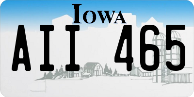 IA license plate AII465