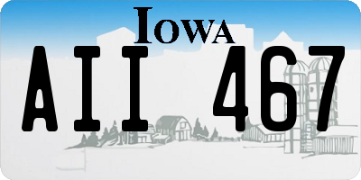 IA license plate AII467