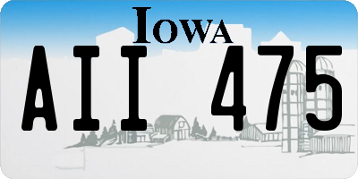 IA license plate AII475