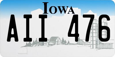IA license plate AII476