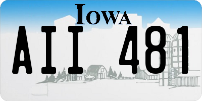 IA license plate AII481