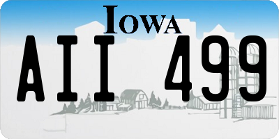 IA license plate AII499