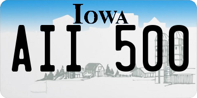IA license plate AII500
