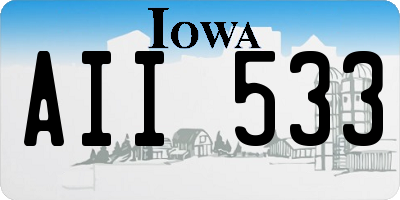 IA license plate AII533