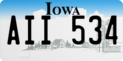 IA license plate AII534