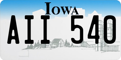 IA license plate AII540