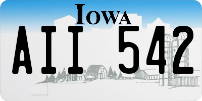 IA license plate AII542
