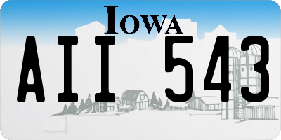IA license plate AII543