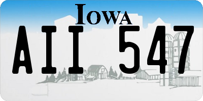 IA license plate AII547