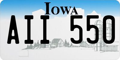 IA license plate AII550