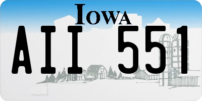 IA license plate AII551
