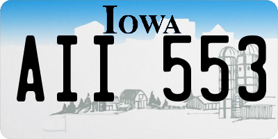 IA license plate AII553