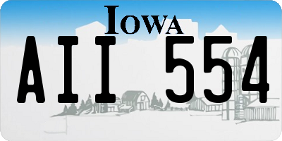 IA license plate AII554