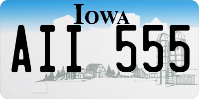 IA license plate AII555