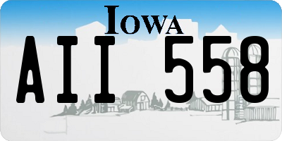 IA license plate AII558