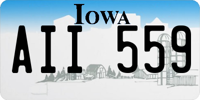 IA license plate AII559