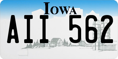 IA license plate AII562