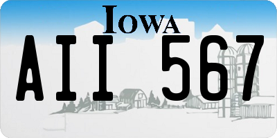 IA license plate AII567
