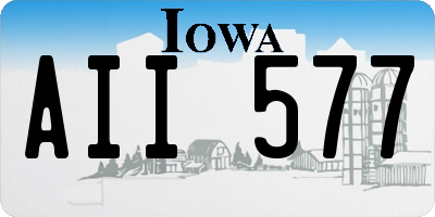 IA license plate AII577
