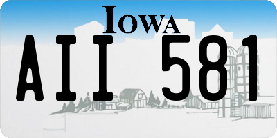 IA license plate AII581
