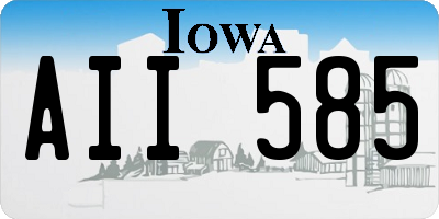 IA license plate AII585