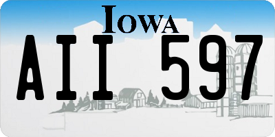 IA license plate AII597