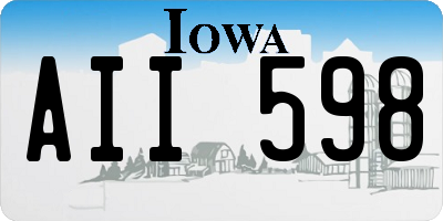 IA license plate AII598