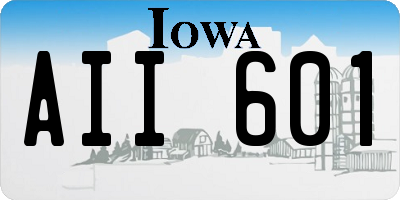 IA license plate AII601