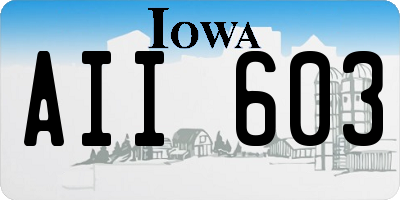 IA license plate AII603