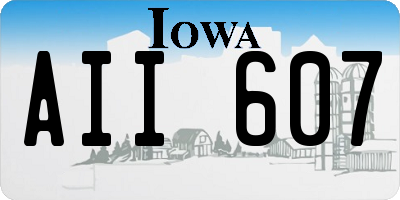 IA license plate AII607