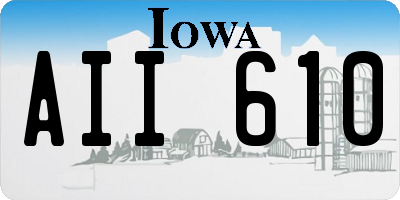 IA license plate AII610