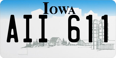 IA license plate AII611